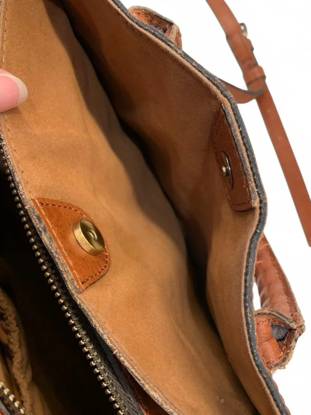 Patricia Nash Adeline Cutout Tooled Leather Tote Bag Cognac Brown Crossbody